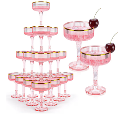 Pink champagne plastic