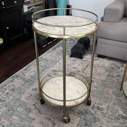 Gold and Marble Bar Cart