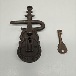 Violin Lock cast iron and brass antique-style padlock