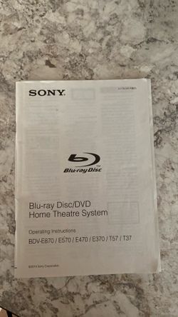 Sony Blu-Ray disc/DVD home theater system