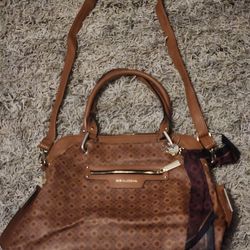 Pre-owned Big Buddha Logo Handbag / Purse / Satchel Walnut Brown Shoulder Strap Large Bag - Ex Cond