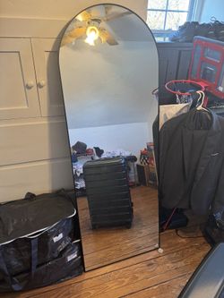 71"x26" Arch Full Length Mirror, Full Body Floor Mirror with Stand Hanging or Leaning, Aluminum Alloy Frame Wall Mirrors for Bedroom, Dressing Room, B