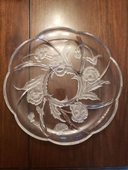 15" Clear Chip & Dip Divided Veggie Platter