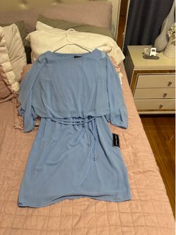 Jessica Howard Blue Chiffon Dress Size 12 Or Large , New Whit Tags