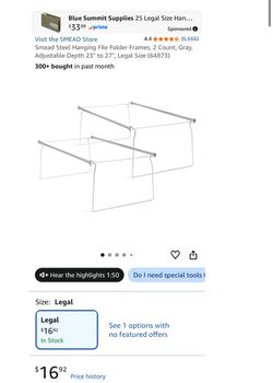 Smead Steel Hanging File Folder Frames 2-Pack
