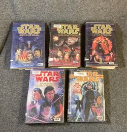 5ea Star Wars Hardcovers Books 1(contact info removed) w/Dust Jackets, Library* Timothy Zhan and Kevin Anderson and Vonda McIntyre. Used