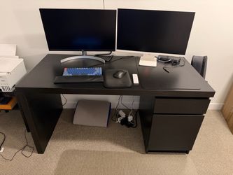 IKEA MALM Desk with 2 Drawers -Brown / Dark Wood
