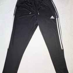🔥 Adidas Black Sweatpants – White Stripes 🖤 Size L – Comfy & Stylish ✨