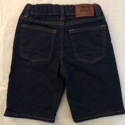 ($5)_size7_true indigo, dark, denim blue jean, shorts