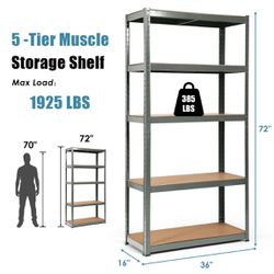 Costway 71 Heavy Duty Storage Shelf Steel Metal Garage Rack 5 Level Adjustable Shelves