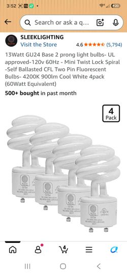 Sleek Lighting 13W GU24 CFL Bulbs 4-Pack
