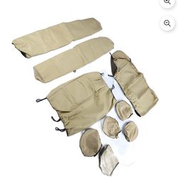 CAR SEAT COVER UNIVERSAL 9 PCS PU MATERIALS  BEIGE/GREY/ BLACK 