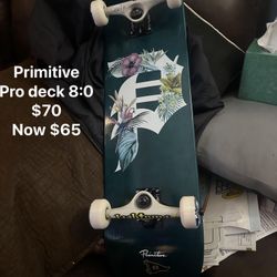 Skateboard Primitive 8:0 Pro Deck Complete $65