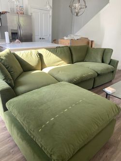 Olive Green Cloud Sectional Couch Free Delivery 🚚 