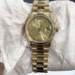 Authentic 36mm Rolex Day Date Gold Diamond dial 18K SOLID GOLD