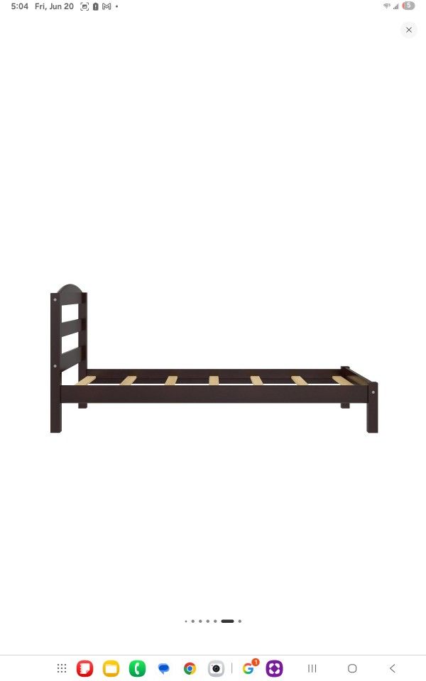 Espresso Wood Bed Frame Twin 