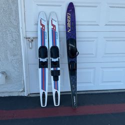Water skis 1 set of juniors and a single adult O’Brien
