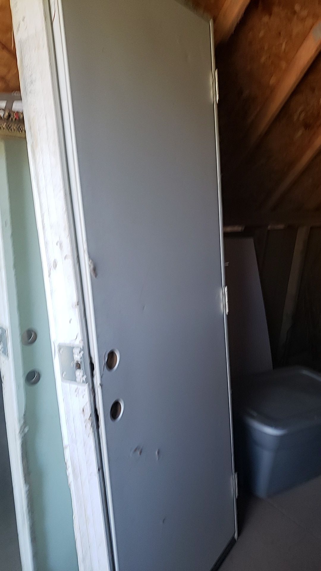 Steel plated garage side door 32x80