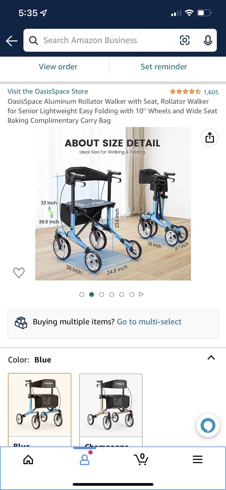 OasisSpace Aluminum Rollator Walker with Seat