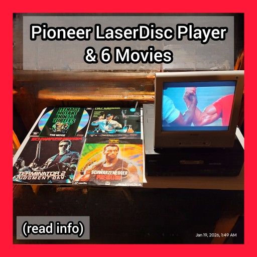 Pioneer LaserDisc Player & 6 Movies (Read Info)