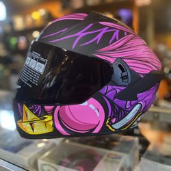 Motorcycle Helmet Pink Clown New $180