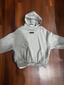 Dark heather oatmeal essentials hoodie