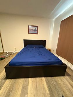 Queen Bed Frame with Headboard & 2 Storage Drawers