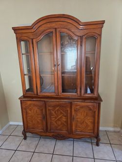 Wooden antique china hutch
