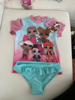 LOL Surprise 2 piece Swimsuit Size 9-10 and Size 6-7