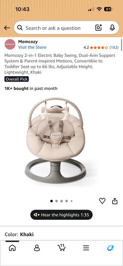 Mom cozy baby swing