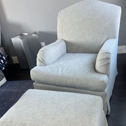 Restoration Hardware SWIVEL GLIDER & OTTOMAN