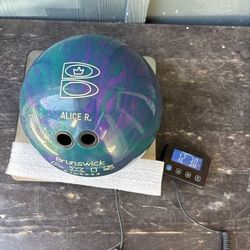 Brunswick Axis Bowling Ball 12lb Plastic Blue Swirl Solid Core