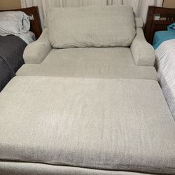 Oversized Lounge Chair  With Ottoman 