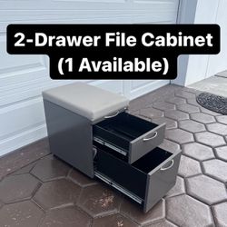 Rolling Office 2-Drawer File Cabinet With Keys (PickUp Available Today)