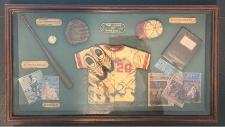 Vintage Babe Ruth “The Game Of Baseball” Memorabilia Shadow Box
