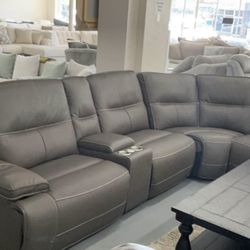 Leather Reclining Sectionals  