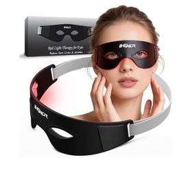 Red Light Therapy for Eyes – Red Light Therapy Glasses & Eye Pods for Eye Bags to Reduce Fine Lines, Dark Circles, and Puffiness for Men & Women – Bla