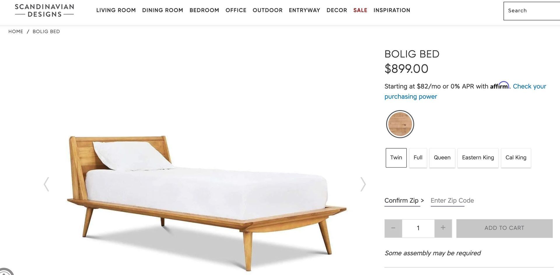 Scandinavian Twin Bed Frame