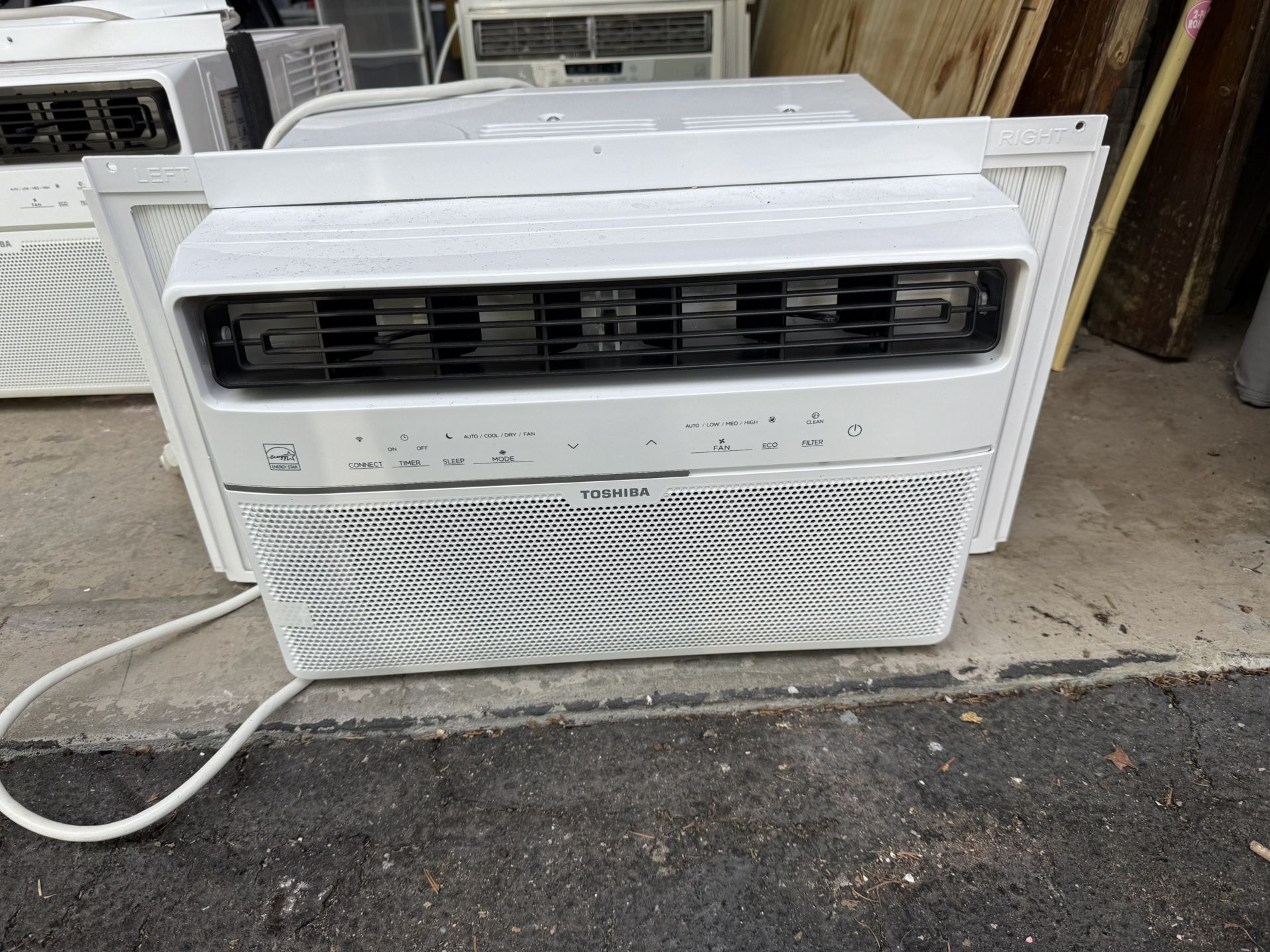 Toshiba 8,000 BTU 115-Volt Smart Wi-Fi Touch Control Window Air Conditioner with Remote for up to 350 sq. ft. in White