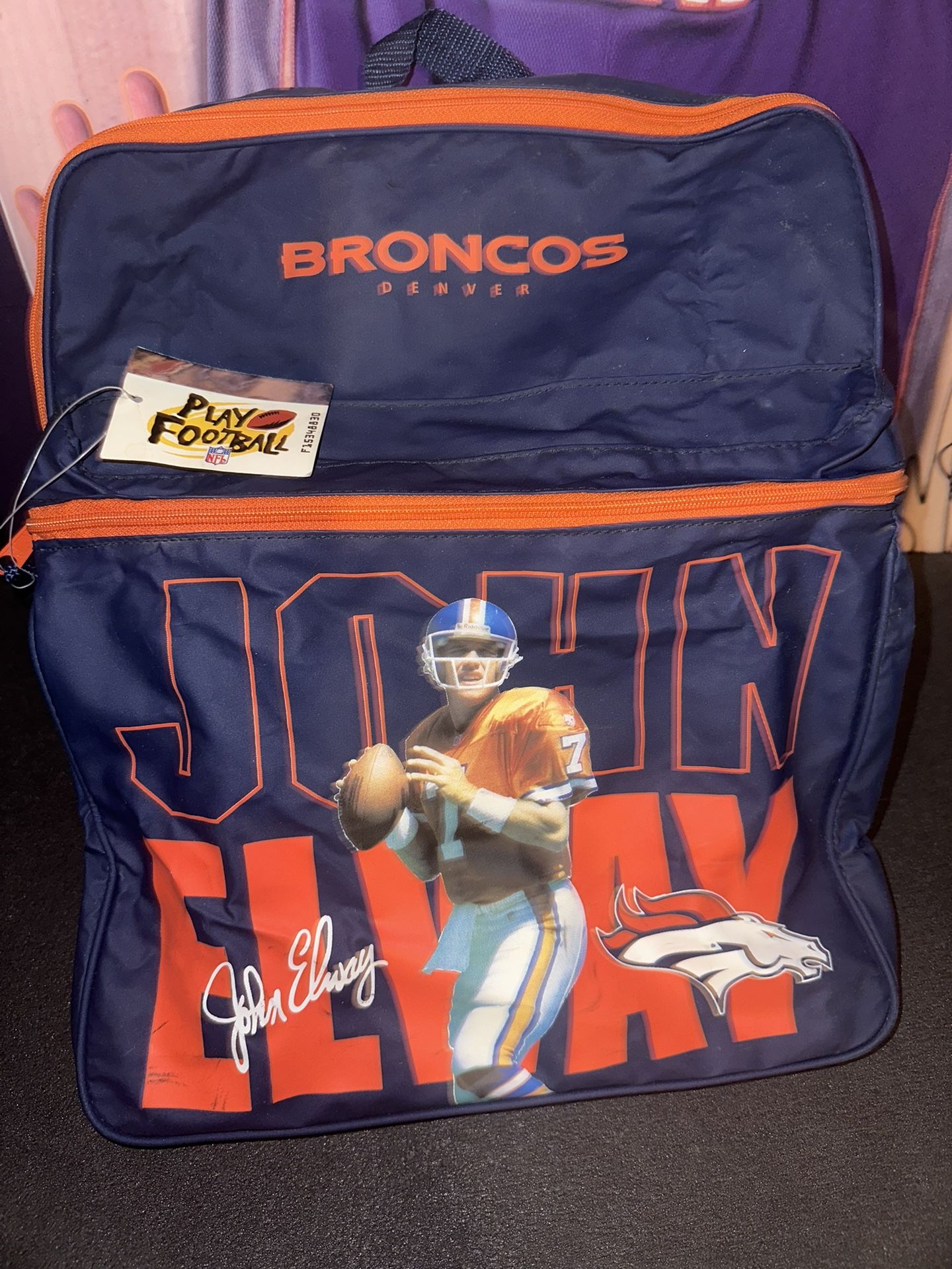 Vintage Denver Broncos Exclusive Backpack John Elway NFL Football Q.B. Club 90s