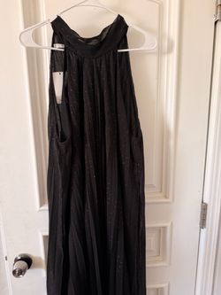 Black Sparkle Halter Maxi Dress