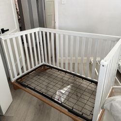 White Crib with Brown Base
