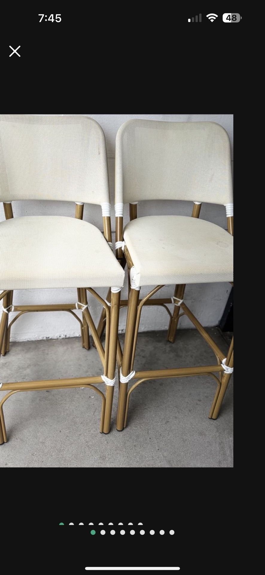 Patio Bar Stools SAFAVIEH OUTDOOR Set (2)