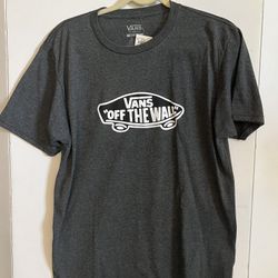 Vans Original Off the Wall Logo Grey T Shirt Men's MEDIUM Classic Fit New W Tags  Ships next business day. 