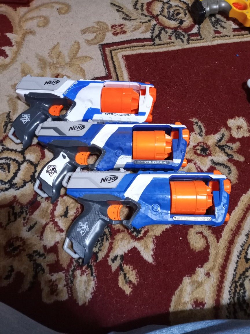 Nerf Strongarm revolvers (x3)