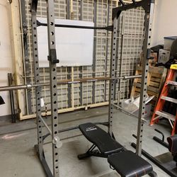 Squat Rack + Weights 