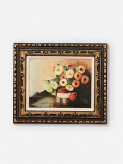Vintage Signed Clapkin Floral Still Life Oil Painting, c.1960's - Delivery Available