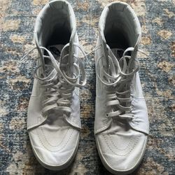 All White Hi Top Vans