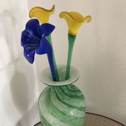 14 Inches Tall Vase With Flowers 