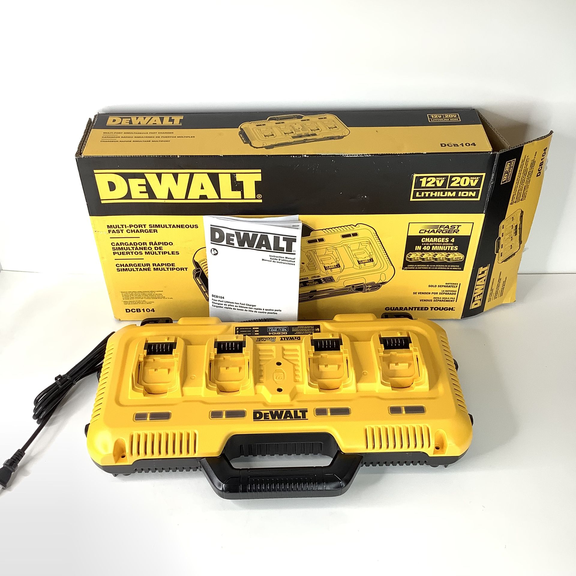 Dewalt 20v Max Charger 4 Port Rapid Charge - OPEN BOX, Never Used
